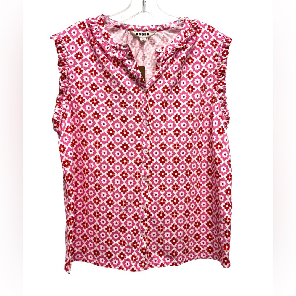 Boden Red Lola Strawberry Tart Knit Top Size 8 NWT